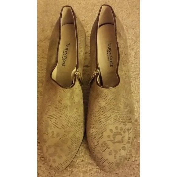 Taryn Rose Beige w/Brown Patten Leather Ankle Boots  NWOB SIZE 41.5 ~ 10.5 US - Picture 1 of 7